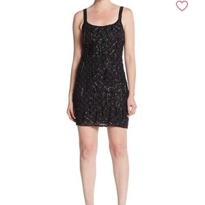 Black Beaded Mini Dress